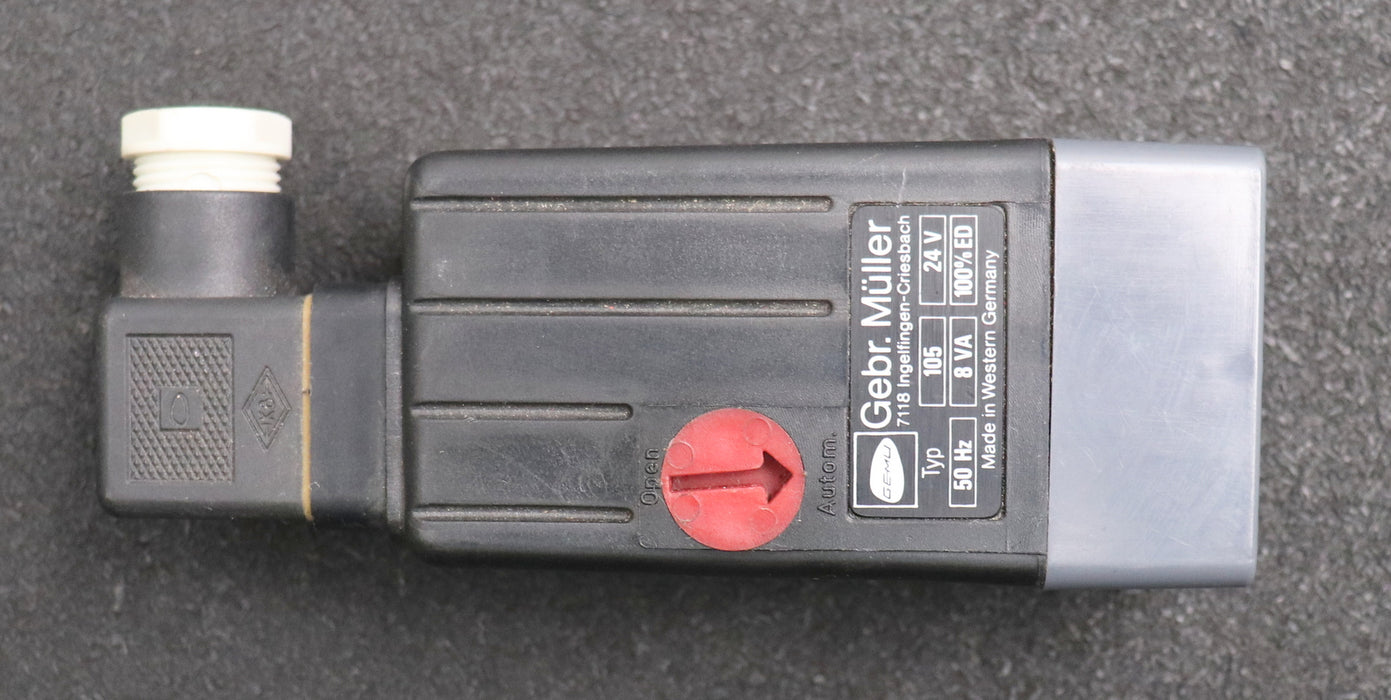 Bild des Artikels GEMÜ-Magnetventil-Typ-105-24V-50Hz-8VA-100%-ED-ND6-1,5bar-NW10-R3/8''