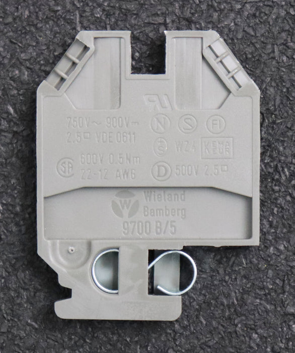 Bild des Artikels WIELAND-100x-Durchgangsklemme-WZ-4-9700B/5-grau-600V-25A-22-12AWG-unbenutzt