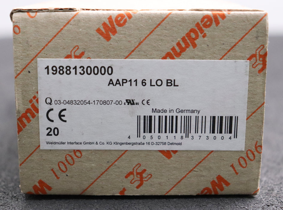 Bild des Artikels WEIDMÜLLER-20x-Einspeiseklemme-AAP11-6-LO-BL-Art.Nr.-1988130000-6mm²-41A
