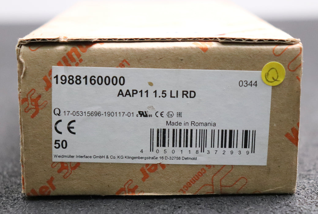 Bild des Artikels WEIDMÜLLER-50x-Verteiler-Reihenklemmen-AAP11-1,5-LI-RD-Art.Nr.-1988160000-1,5mm²