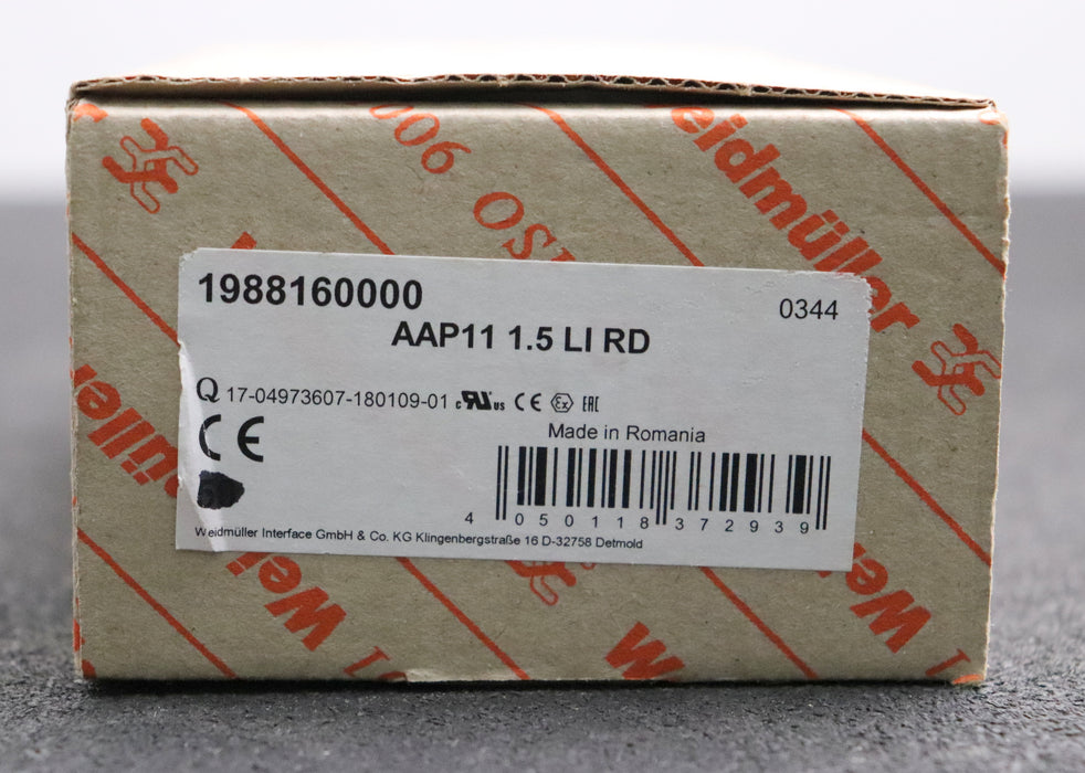 Bild des Artikels WEIDMÜLLER-57x-Verteiler-Reihenklemmen-AAP11-1,5-LI-RD-Art.Nr.-1988160000-1,5mm²