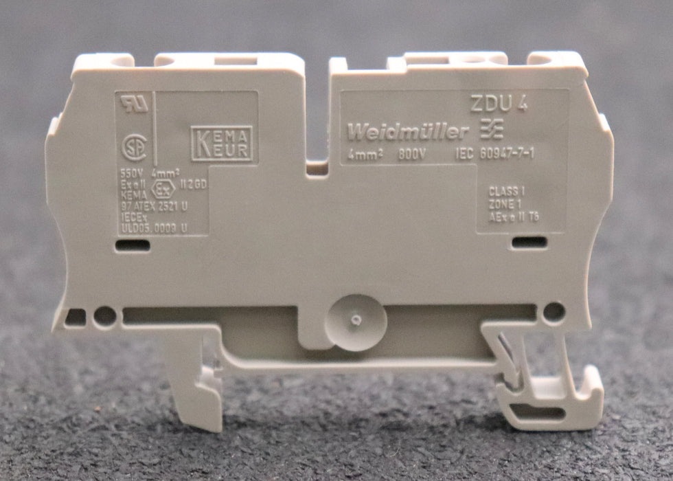 Bild des Artikels WEIDMÜLLER-58x-Durchgangs-Reihenklemme-ZDU-4-Art.Nr.-1632050000-4mm²-32A-800V