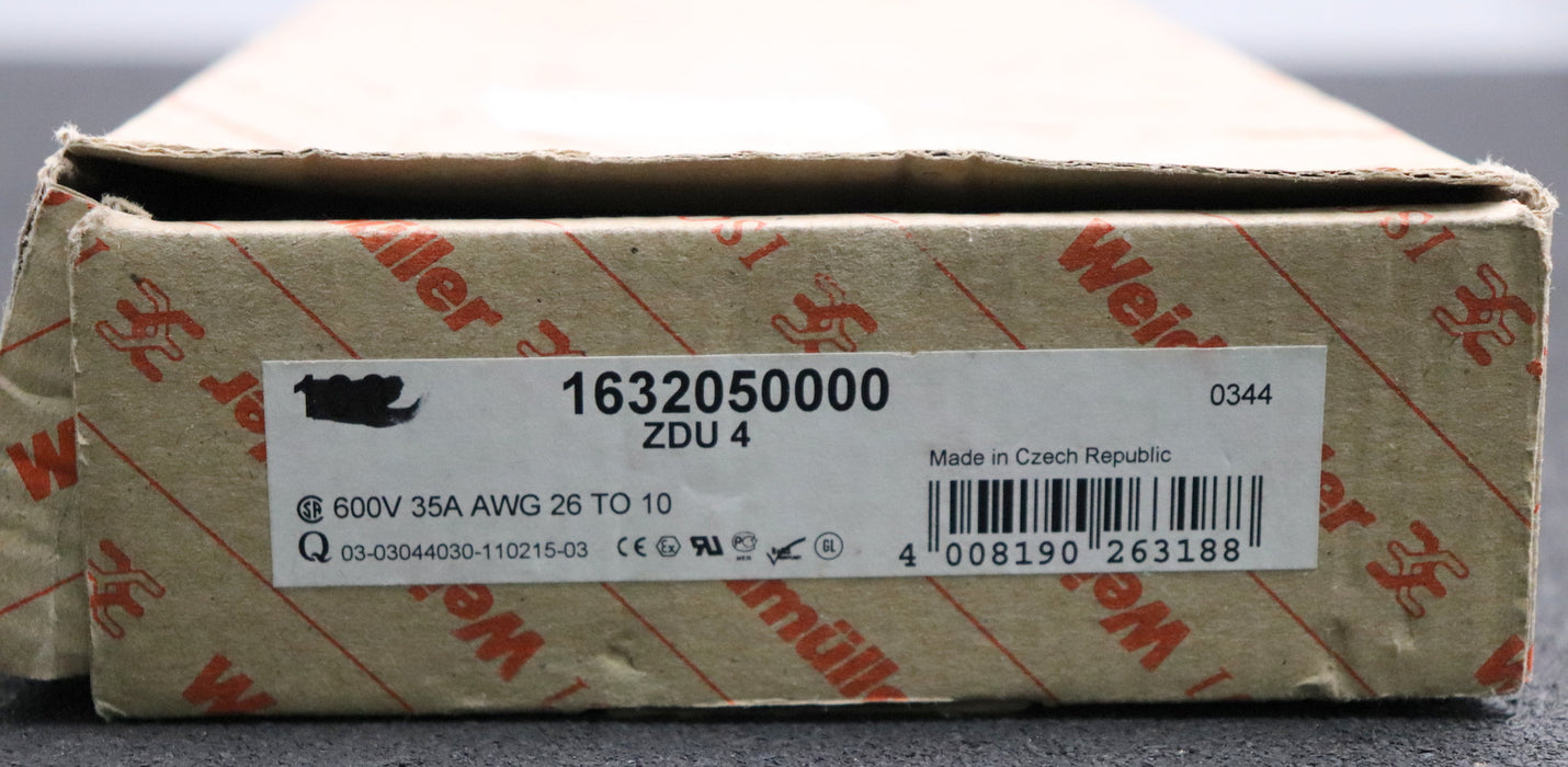 Bild des Artikels WEIDMÜLLER-58x-Durchgangs-Reihenklemme-ZDU-4-Art.Nr.-1632050000-4mm²-32A-800V