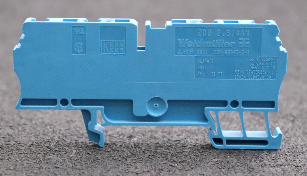 Bild des Artikels WEIDMÜLLER-106x-Durchgangs-Reihenklemme-ZDU-2,5/4AN-BL-Art.Nr.-1608580000-2,5mm²