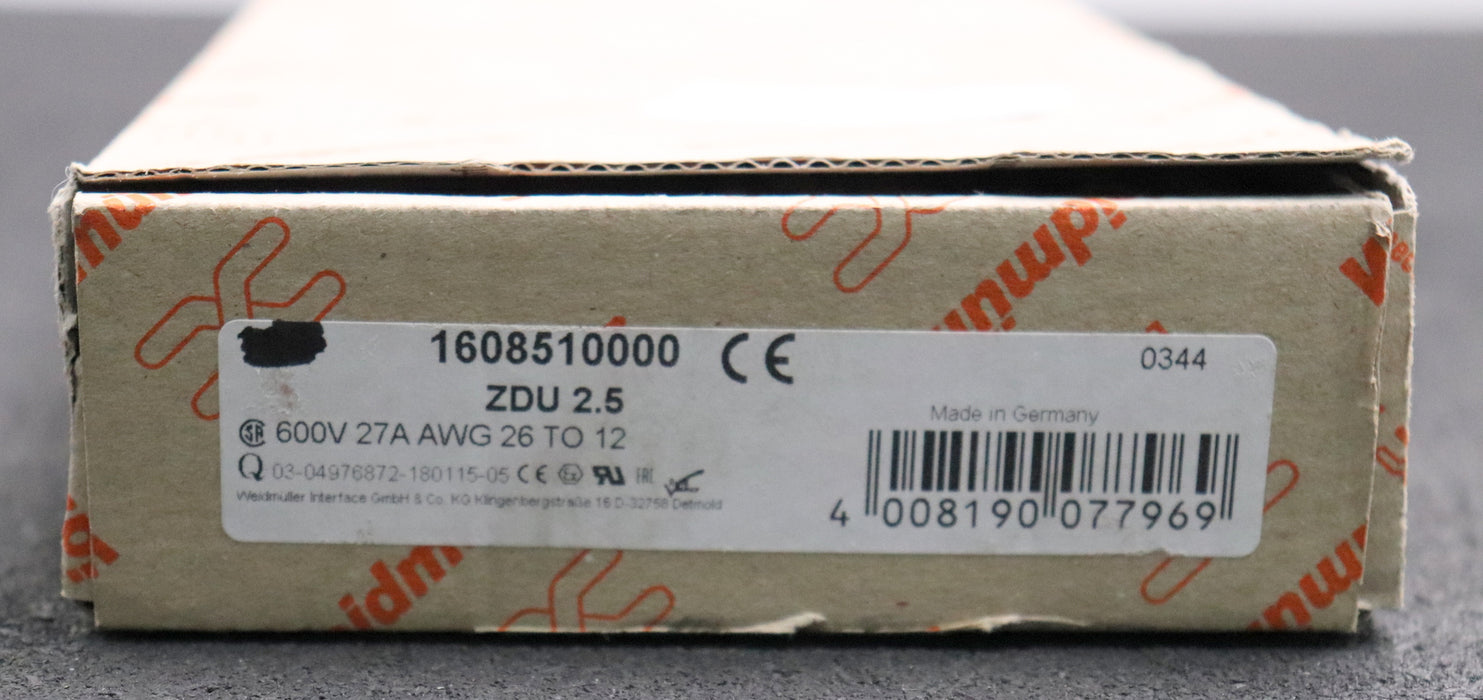 Bild des Artikels WEIDMÜLLER-87x-Durchgangs-Reihenklemme-ZDU-2,5-Art.Nr.-1608510000-2,5mm²-24A