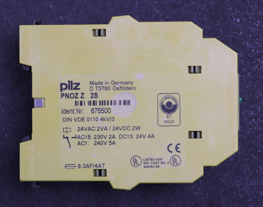 Bild des Artikels PILZ-Sicherheitsrelais-PNOZ-Z-2S-Ident.Nr.-675500-24VAc-2VA/-24VDC-2W-230VAC
