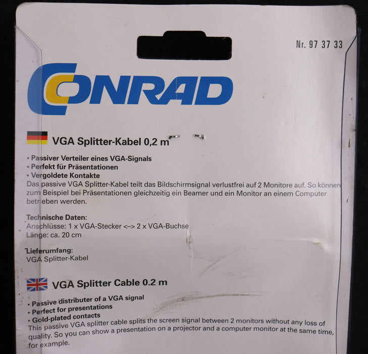 Bild des Artikels CONRAD-VGA-Splitter-Kabel-Länge-0,2m-passiver-Verteiler-eines-VGA-Signals