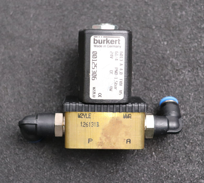 Bild des Artikels BÜRKERT-Magnetventil-Typ-6013-A-4,0-FKM-M5-Nr.-00125306-G1/4-PN-0-1,5bar-24VDC