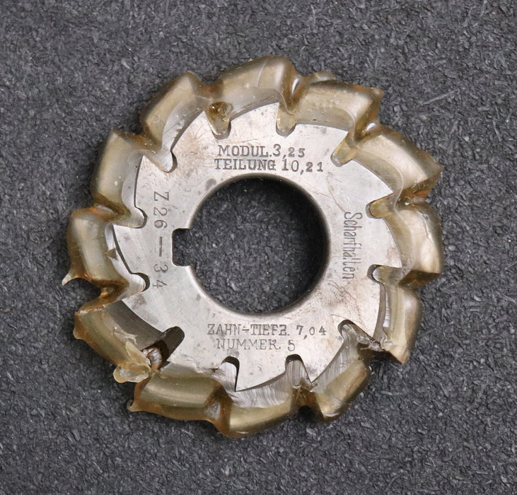 Bild des Artikels Zahnformfräser-gear-profile-cutter-m=-3,25-No.-5-für-Zähnezahlbereich-Z=-26-34
