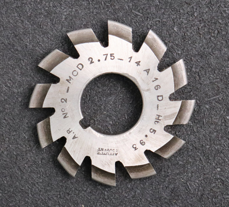 Bild des Artikels Zahnformfräser-gear-profile-cutter-m=-2,75-No.-2-für-Zähnezahlbereich-Z=-14-16