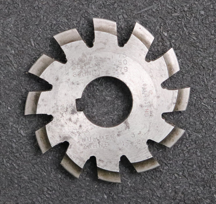 Bild des Artikels Zahnformfräser-gear-profile-cutter-m=-1,75-No.-3-für-Zähnezahlbereich-Z=-17-20