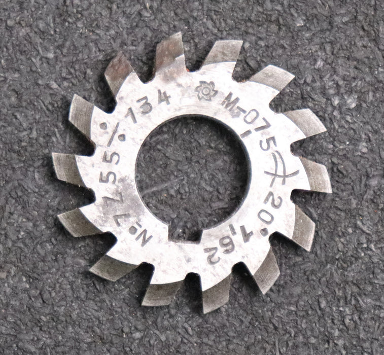 Bild des Artikels Zahnformfräser-gear-profile-cutter-m=-0,75-No.-7-für-Zähnezahlbereich-Z=-55-134