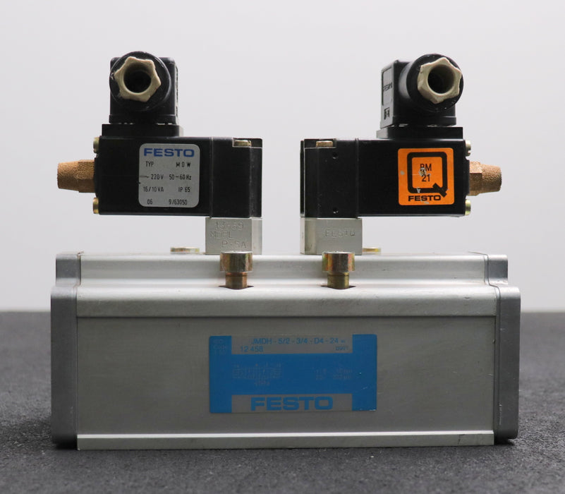 Bild des Artikels FESTO-Magnetventil-JMDH-5/2-3/4-D-4-24DC-Nr.-12458-Ventilfunktion-5/2-bistabil