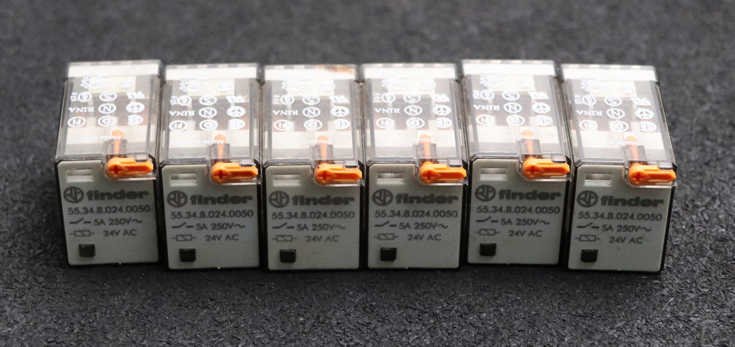 Bild des Artikels FINDER-6x-Steckrelais-4-Wechsler-55.34.8.024.0050-5A-250VAC-Spulenspannung-24VAC