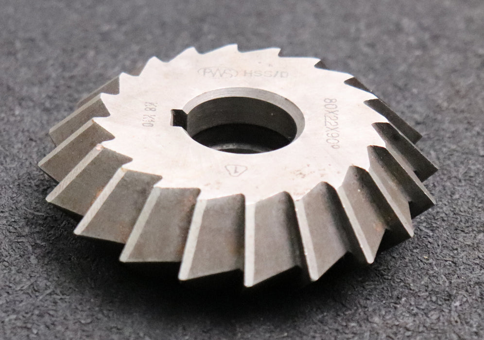 Bild des Artikels PWS-Prismen-Formfräser-konvex-Prismenwinkel-90°-Ø80x22xØ22mm-mit-LKN