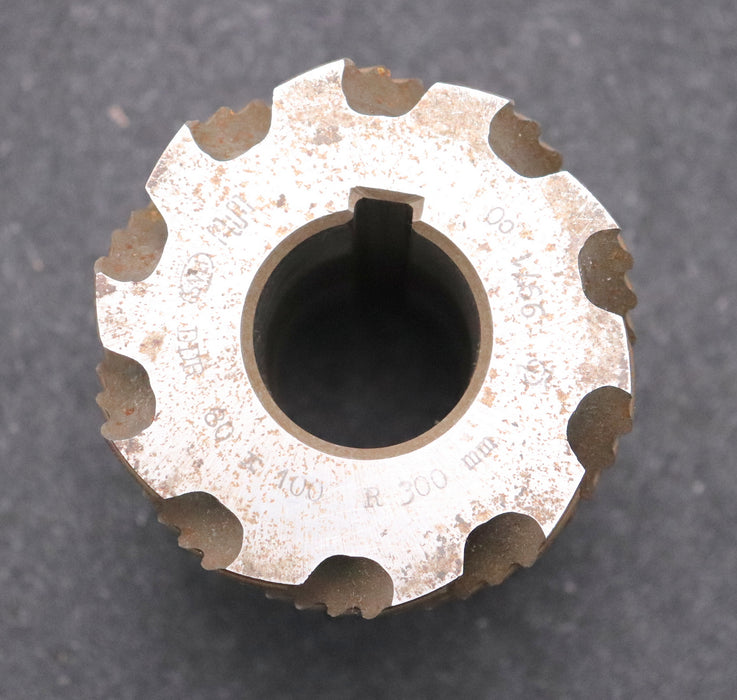 Bild des Artikels PWS-Walzenstirnfräser-Abmessungen-Ø80x100xØ32mm-LKN-DIN1880-R=300mm