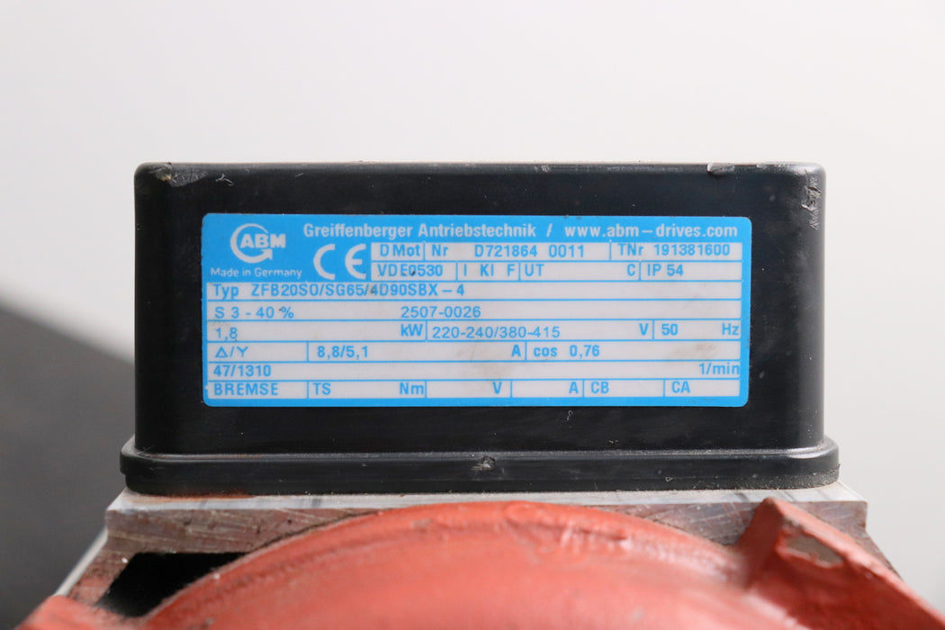 Bild des Artikels ABM-GREIFFENBERGER-/MEGAMAT-Schneckengetriebe-Motor-1,8kW-220/240/380-415VAC