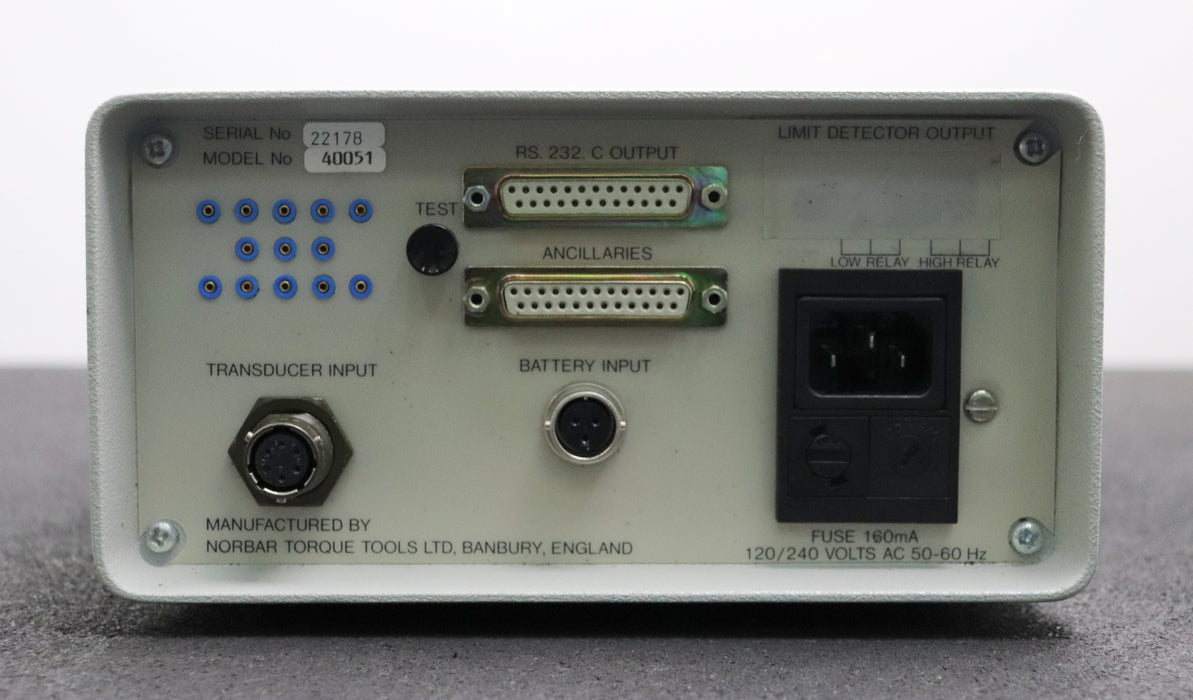 Bild des Artikels NORBAR-Drehmomentschlüssel-Kalibrator-Model-No.-40051-mit-Anschlusskabeln