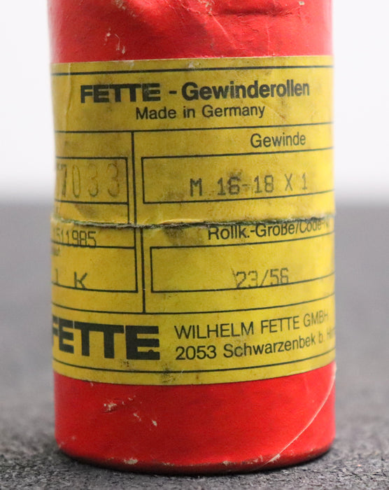 Bild des Artikels FETTE-Set-Gewinderollen-3-Rollen-M16-18x1-Abmessungen-Ø31,5x15xØ18mm