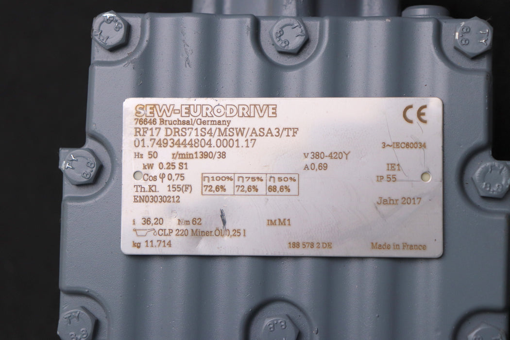 Bild des Artikels SEW-MOVIMOT-Stirnrad-Getriebemotor-RF17-DRS71S4/MSW/ASA3/TF-0,25kW-i=-36,2