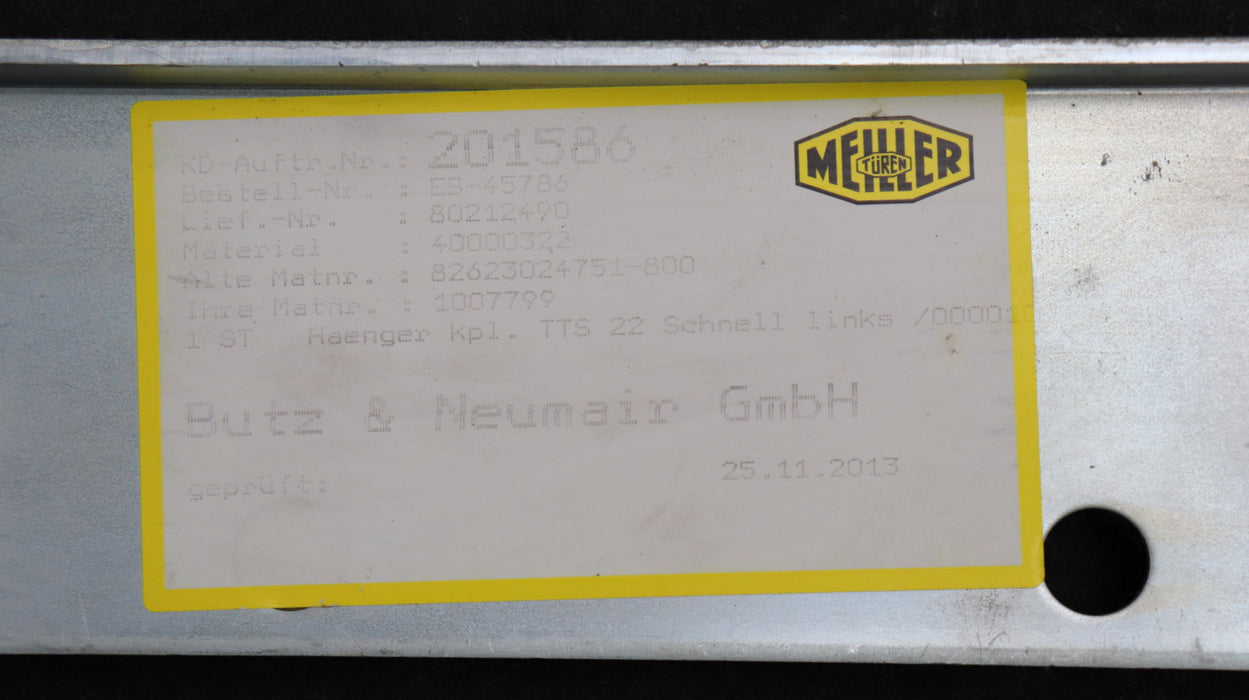 Bild des Artikels MEILLER-Hänger-komplett-TTS22-schnell-links-Materialnr.-40000322-unbenutzt