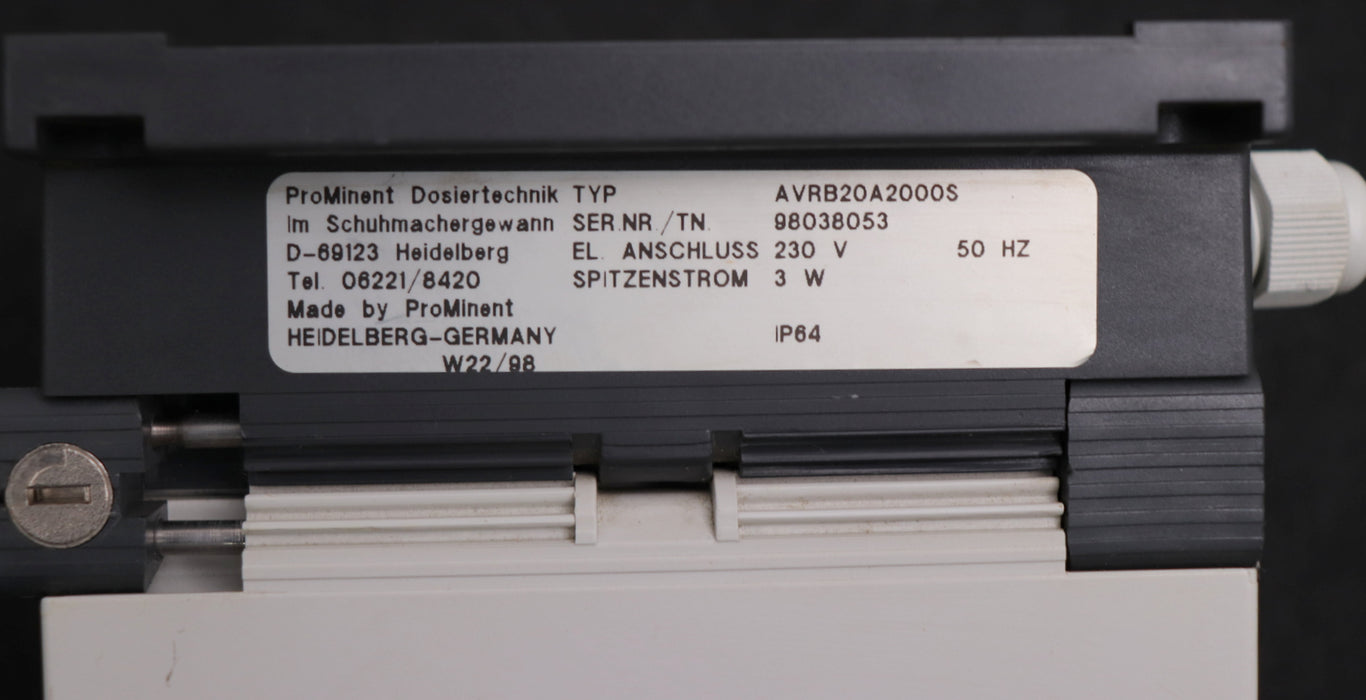 Bild des Artikels PROMINENT-DOSIERTECHNIK-PCRS-AVRB20A2000S-230V-50Hz-IP64-gebraucht