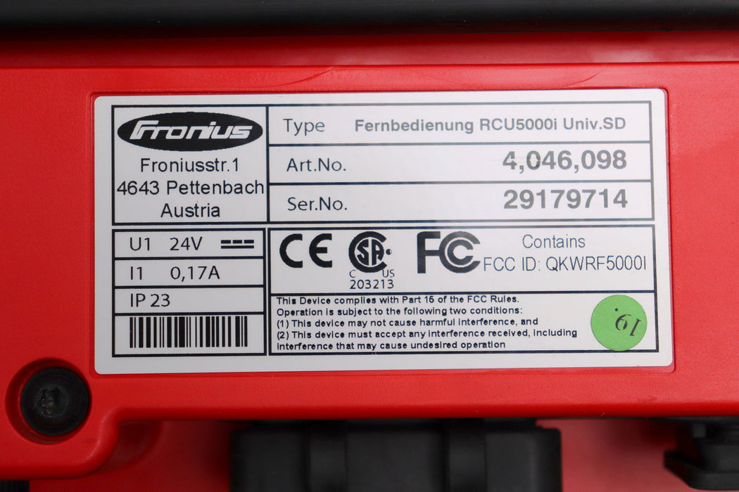 Bild des Artikels FRONIUS-Fernbedienung-RCU5000i-Univ.SD-Art.Nr.--4,046,098-Ser.No.-29179714