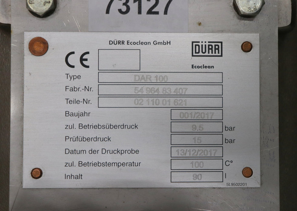 Bild des Artikels DÜRR-ECOCLEAN-75µm-Rückspülfilter-DAR-100-Teile-Nr.-0211001621-DN100-PN16