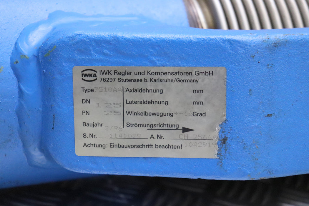 Bild des Artikels IWKA-Angular-Kompensator-Rohrgelenkstück-Typ-7510AAO-DN125-PN25
