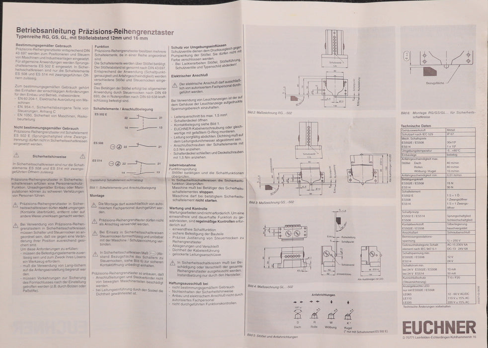 Bild des Artikels EUCHNER-Reihengrenztaster-RGBF-04D12-502-AM-4-Schaltnocken-unbenutzt-in-OVP