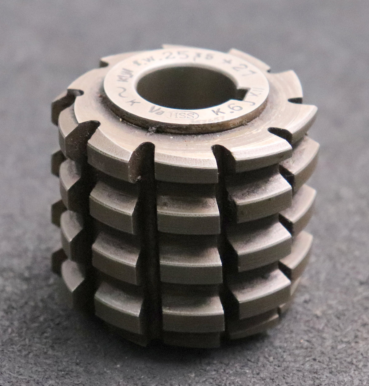 Keilwellenwälzfräser 6 Keile 25,35x21 Fertigfräser Ø74x60xØ27mm mit LK ...
