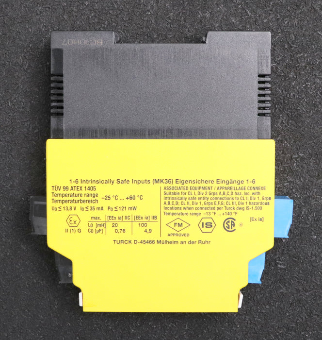Bild des Artikels TURK-MULTI-MODUL-Sicherheitsrelais-MK36-11Ex0-LU/24VDC-19-29VDC-50mA-gebraucht