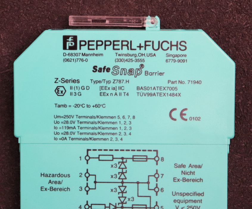 Bild des Artikels PEPPERL+FUCHS-Zenerbarriere-Typ-Z787.H-Part-No.-71940-2-kanalig-DC-Version