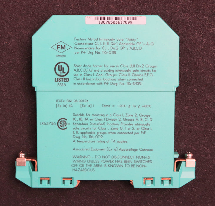 Bild des Artikels PEPPERL+FUCHS-Zenerbarriere-Typ-Z787.H-Part-No.-71940-2-kanalig-26,5-V-bei-10-µA