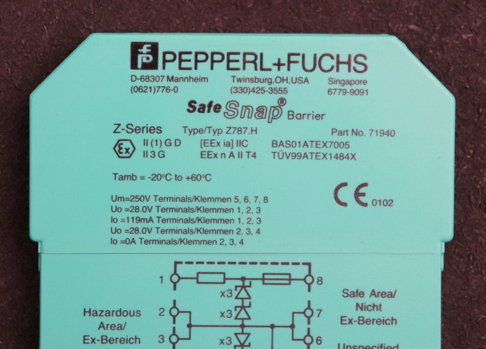 Bild des Artikels PEPPERL+FUCHS-Zenerbarriere-Typ-Z787.H-Part-No.-71940-2-kanalig-26,5-V-bei-10-µA