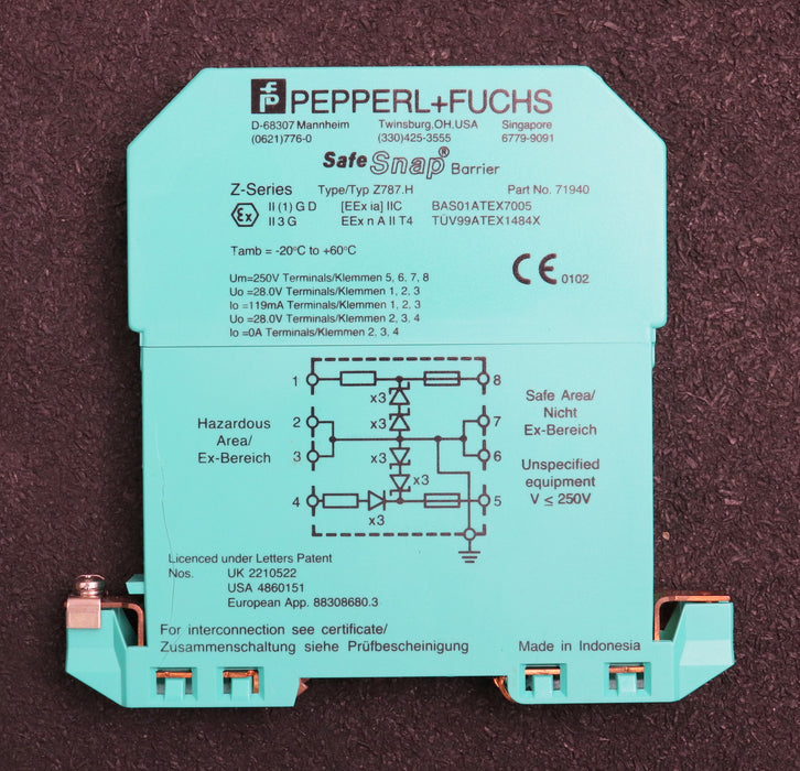 Bild des Artikels PEPPERL+FUCHS-Zenerbarriere-Typ-Z787.H-Part-No.-71940-2-kanalig