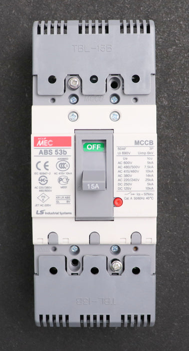 Bild des Artikels META-MEC-Lasttrennschalter-MCCB-ABS-53b-15A-Ui-690V-Uimp-6kV-gebraucht