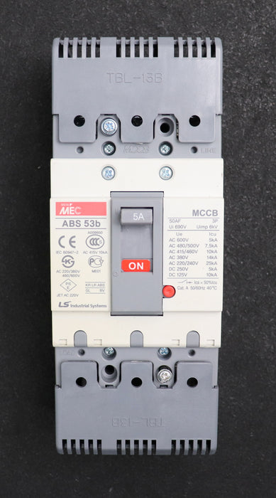 Bild des Artikels META-MEC-Lasttrennschalter-MCCB-ABS-53b-5A-Ui-690V-Uimp-6kV-gebraucht