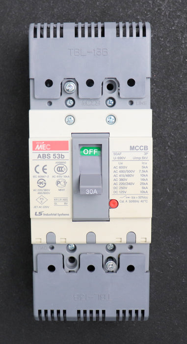 Bild des Artikels META-MEC-Lasttrennschalter-MCCB-ABS-53b-30A-Ui-690V-Uimp-6kV-gebraucht