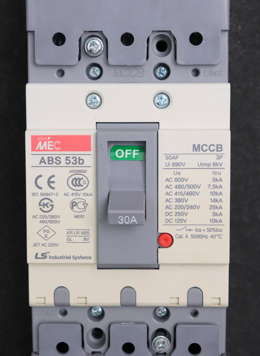 Bild des Artikels META-MEC-Lasttrennschalter-MCCB-ABS-53b-30A-Ui-690V-Uimp-6kV-gebraucht