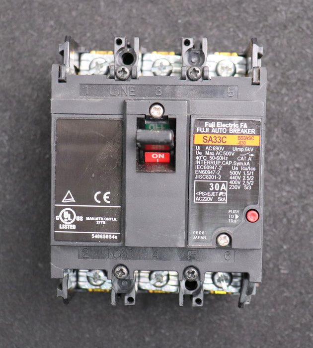 Bild des Artikels FUJI-ELECTRIC-Leistungsschalter-SA33C-BB3ASC-030-30A-220VAC-5kA-gebraucht