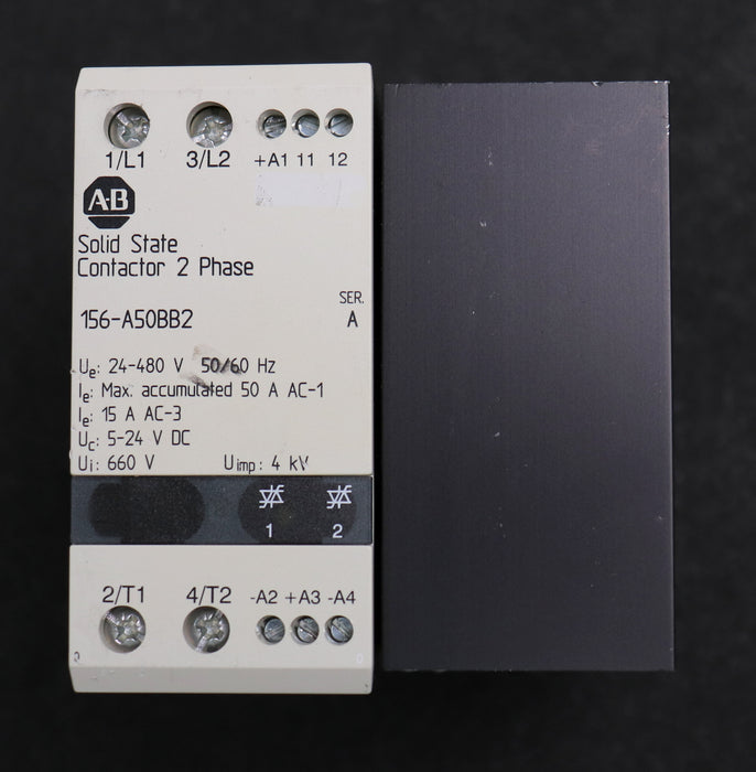Bild des Artikels ALLEN-BRADLEY-Halbleiterschütz-2-Phasen-156-A50BB2-24-480V-50-60Hz-gebraucht