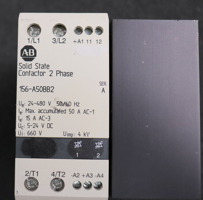 Bild des Artikels ALLEN-BRADLEY-Halbleiterschütz-2-Phasen-156-A50BB2-24-480V-50-60Hz-gebraucht