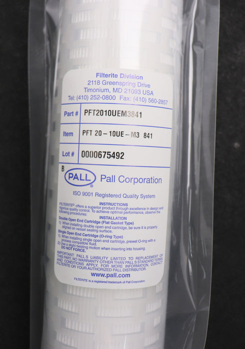 Bild des Artikels PALL-Filterpatronen-PFT-20-10UE-M3-841-Länge-25.4cm(10'')-Ø-65mm-EPDM-PP/20μm