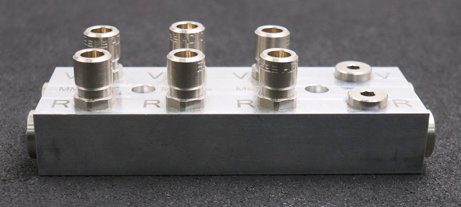 Bild des Artikels GUENTHER-Verteilerblock-4x-G3/8''-8x-G1/4-Material-Aluminium-Maße-170x60x30mm