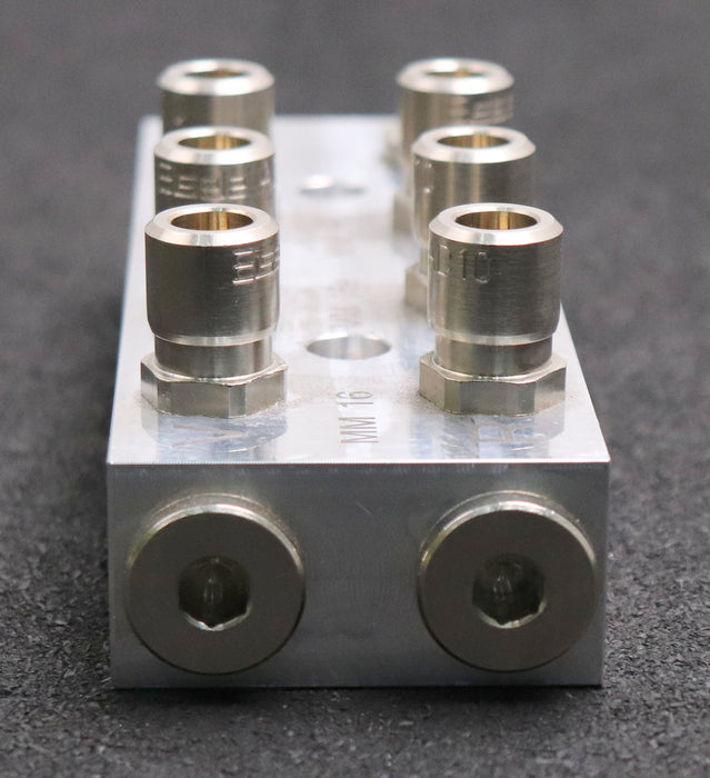 Bild des Artikels GUENTHER-Verteilerblock-4x-G3/8''-8x-G1/4-Material-Aluminium-Maße-170x60x30mm