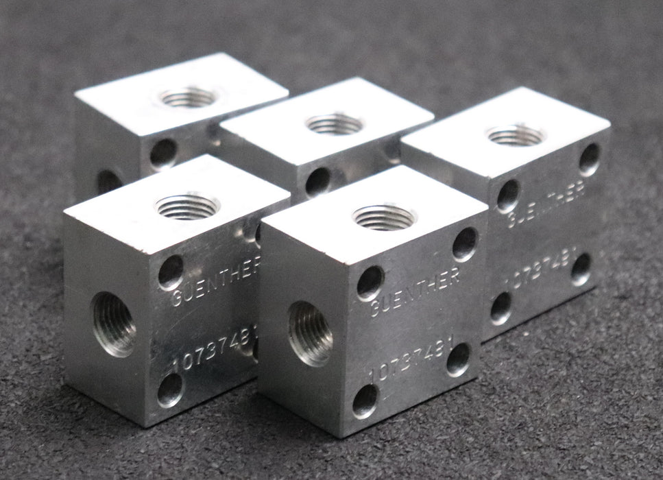 Bild des Artikels GUENTHER-5x-Verteilerblock-10737481-4x-G1/4''-Material-Aluminium-40x40x25mm