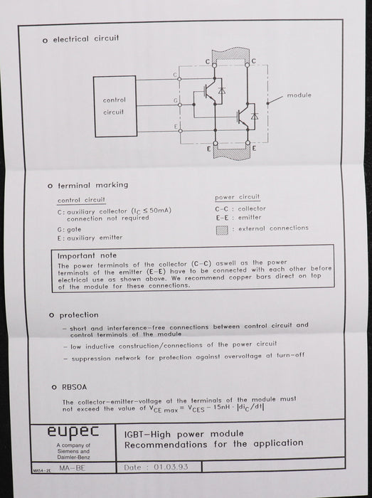 Bild des Artikels EUPEC-IGBT-Modul-FZ-800-R-33-KF1-Durchlassstrom-800A-Spitzensperrspannung-3,3kV