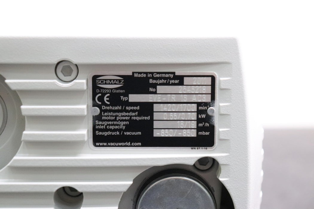 Bild des Artikels SCHMALZ-0,7kW-Vakuumpumpe-16/19m³/h-ölfrei/Trockenläufer-EVE-TR-16-AC3