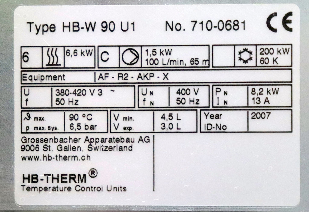 Bild des Artikels HB-THERM-Industrie-Kühlgerät-8,2kW-Typ-HB-W-90-U1-380-420VAC-50Hz-Vmin-=-4,5l